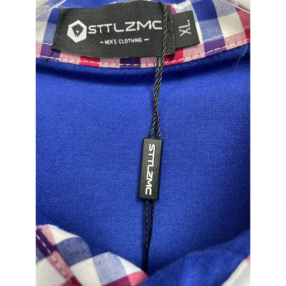 STTLZMC Mens Sz XL Blue Logo L/S Polo Shirt‎ (K9) NWTs